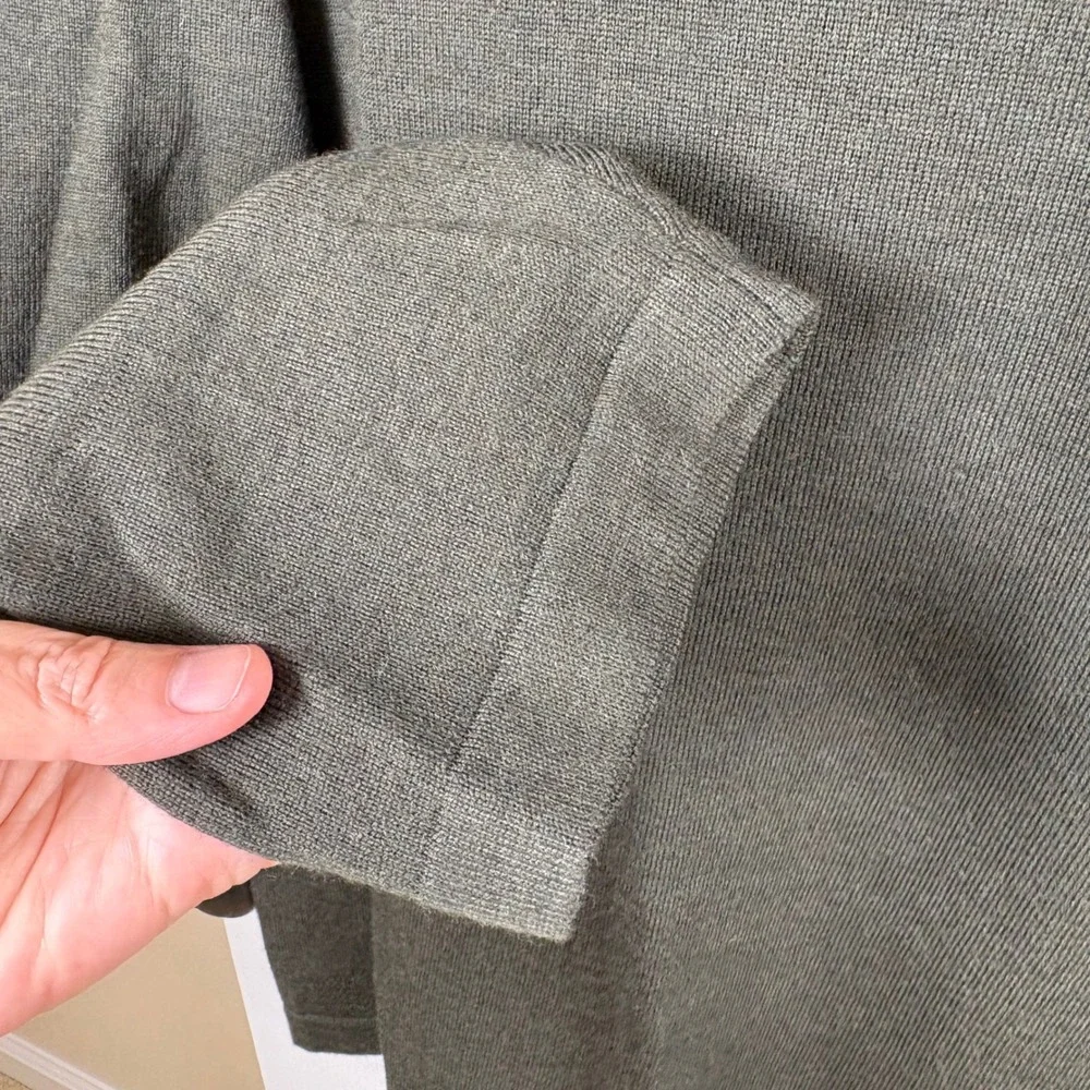 Banana Republic Sweater Mens XXL Green Italian Merino Wool Crewneck Minimalist